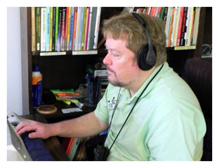 Russell Potter at his computer